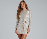 Robe de soirée à sequins et ceinture nouée Kayce